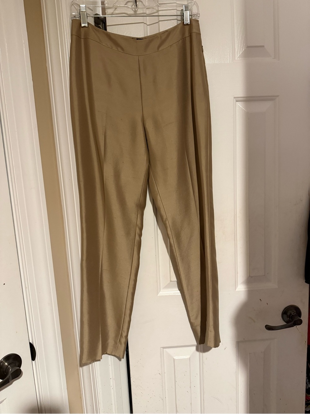 Ann Taylor Taupe 100% Silk Trousers Petite